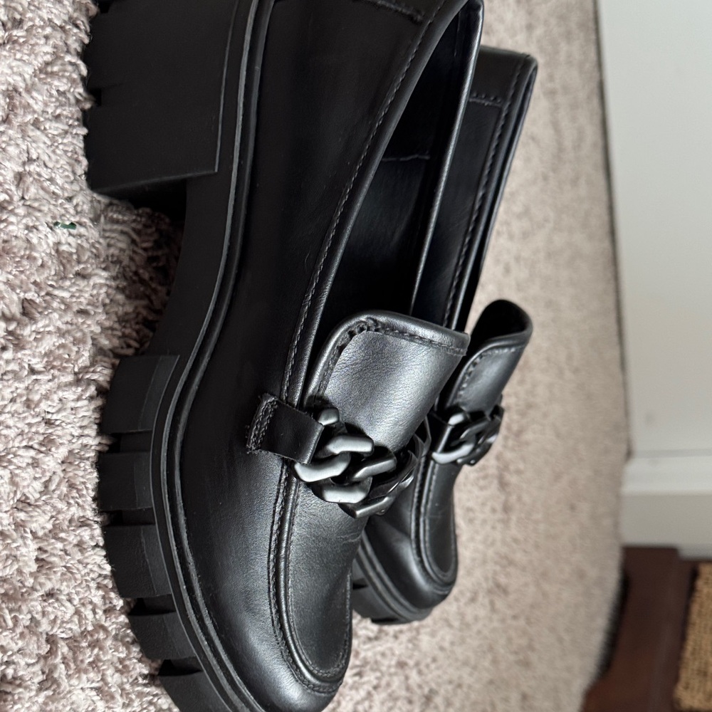 Madden Girl Black Chain Detail Loafers - Picture 6 of 6